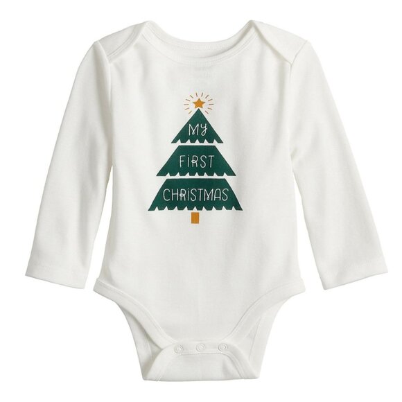Baby Jumping Beans Holiday Long-Sleeve Body Suit "My First Christmas"  3 mos - Picture 1 of 3